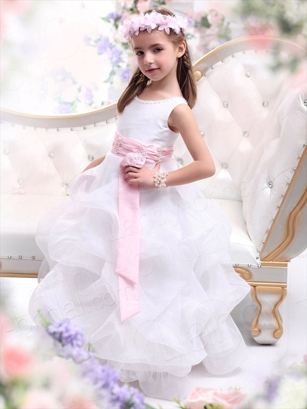 Flower girl dresses with black lace